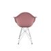 Conjunto com 2 Cadeiras Eames Arm Eiffel Rosa e Cromado
