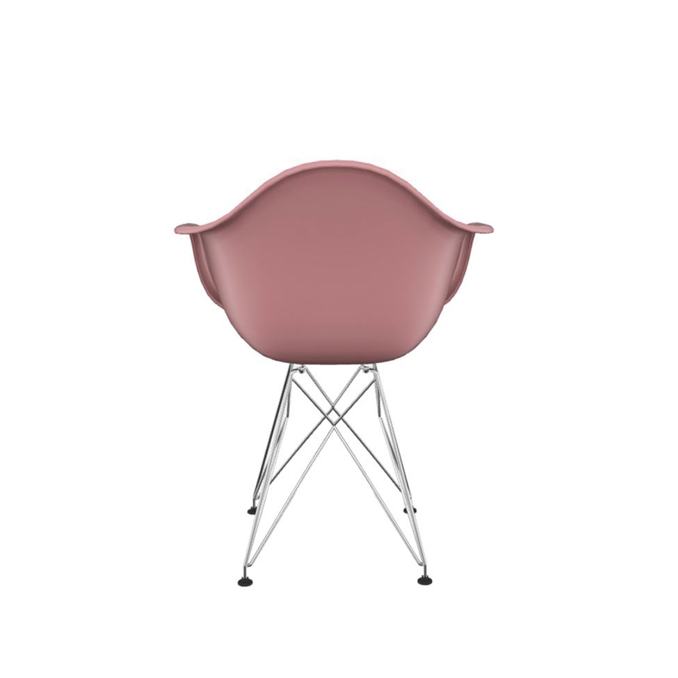 Conjunto com 2 Cadeiras Eames Arm Eiffel Rosa e Cromado