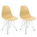 Conjunto com 2 Cadeiras Eames Bege
