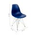 Conjunto com 2 Cadeiras Eames Cromado e Azul Marinho