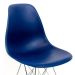 Conjunto com 2 Cadeiras Eames Cromado e Azul Marinho