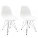 Conjunto com 2 Cadeiras Eames Cromado e Branco