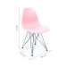 Conjunto com 2 Cadeiras Eames Cromado e Rosa