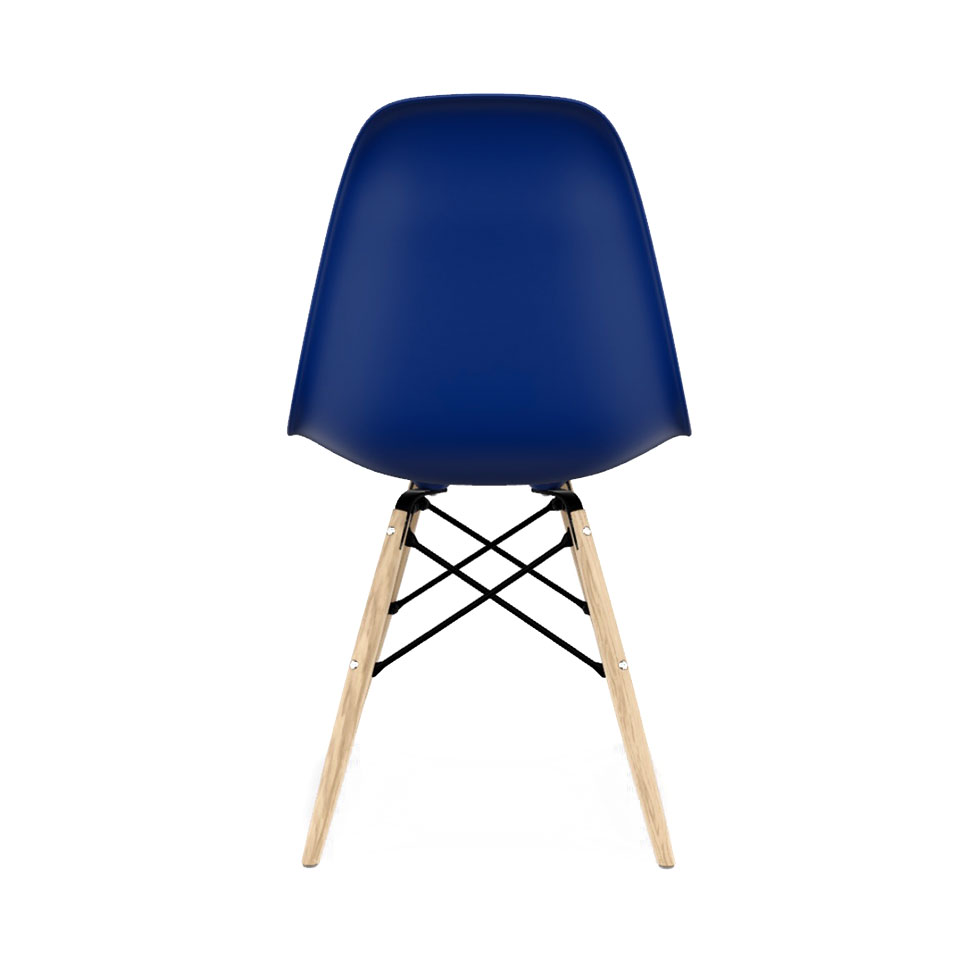 Conjunto com 2 Cadeiras Eames DSW Azul e Madeira