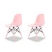 Conjunto com 2 Cadeiras Eames DSW Rosa