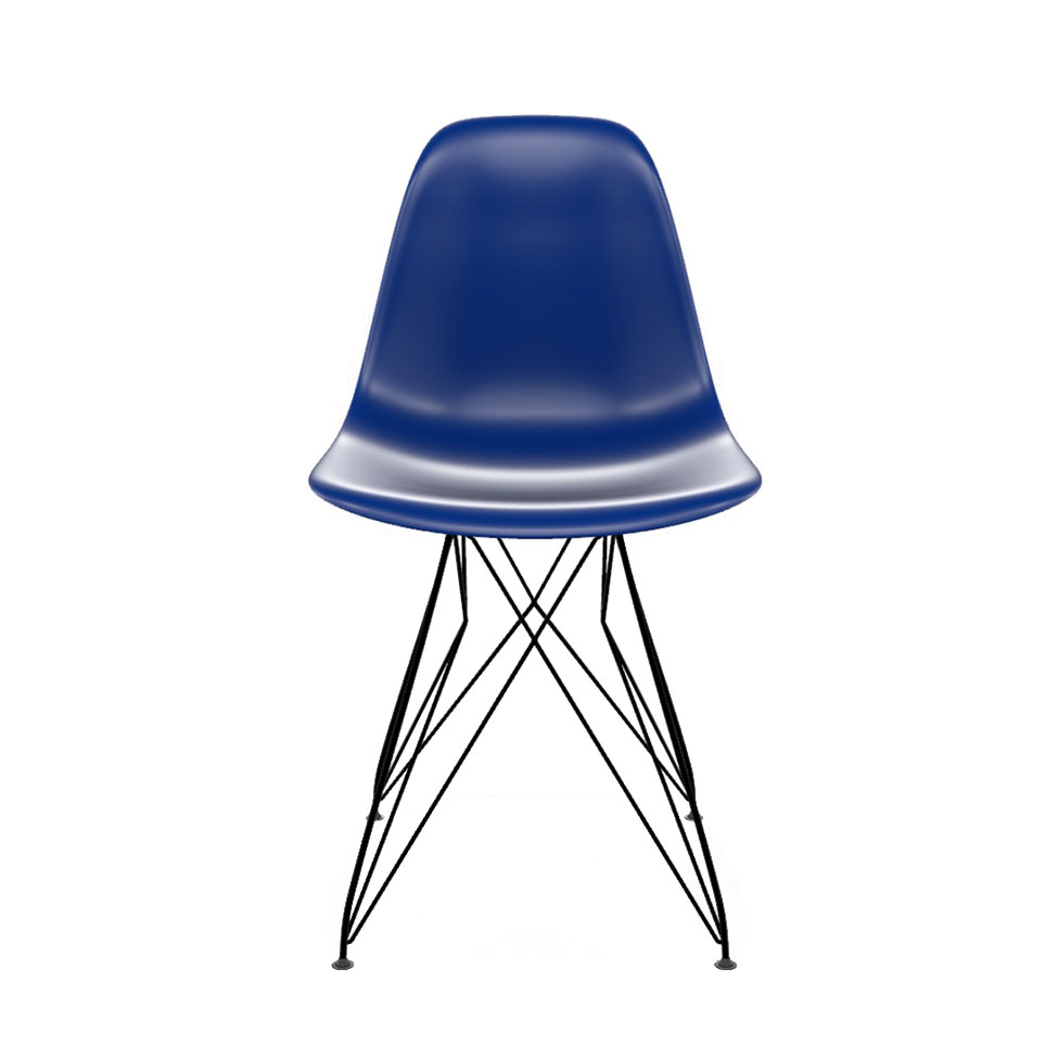 Conjunto com 2 Cadeiras Eames Eiffel Azul e Preto