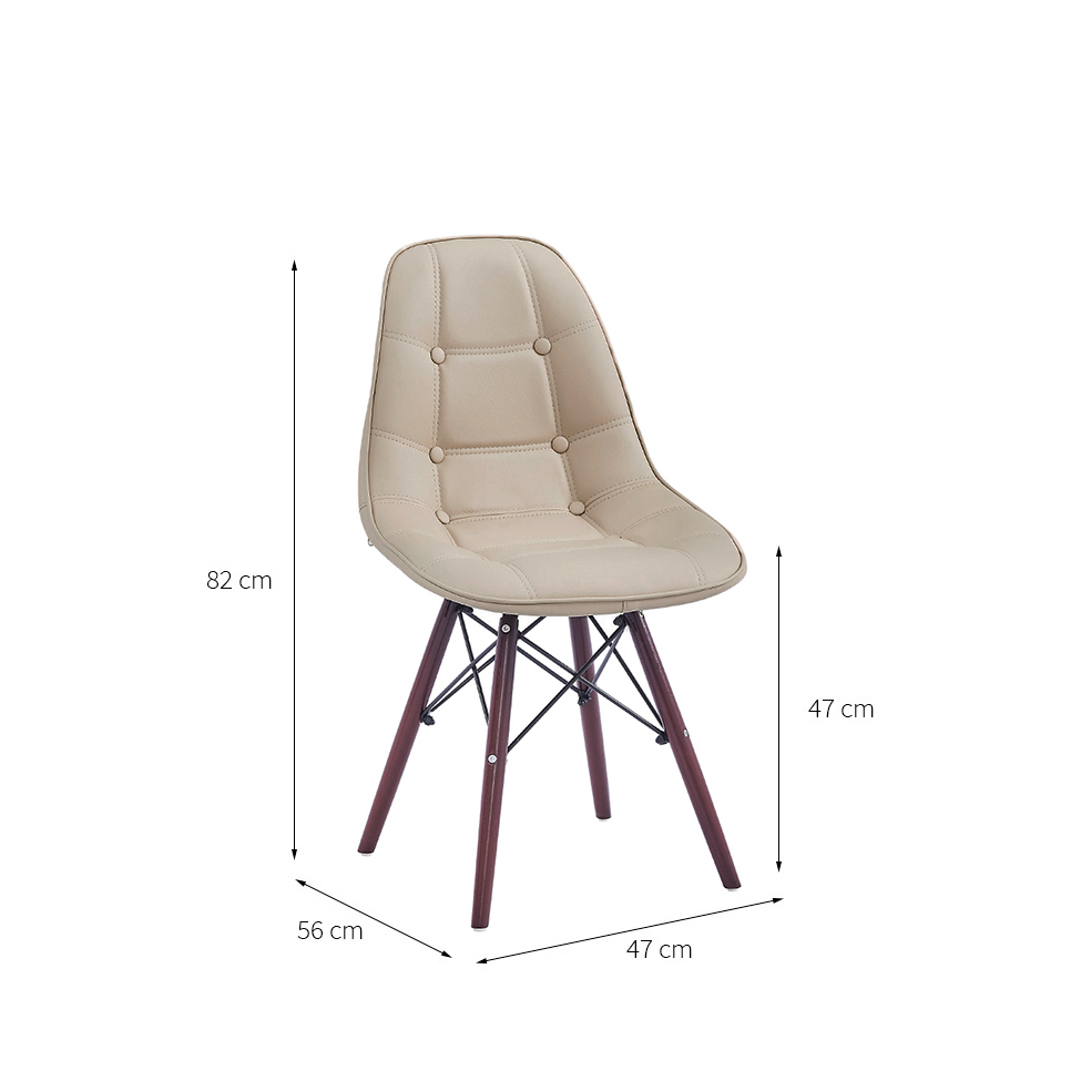 Conjunto com 2 Cadeiras Eames Eiffel Botonê Bege