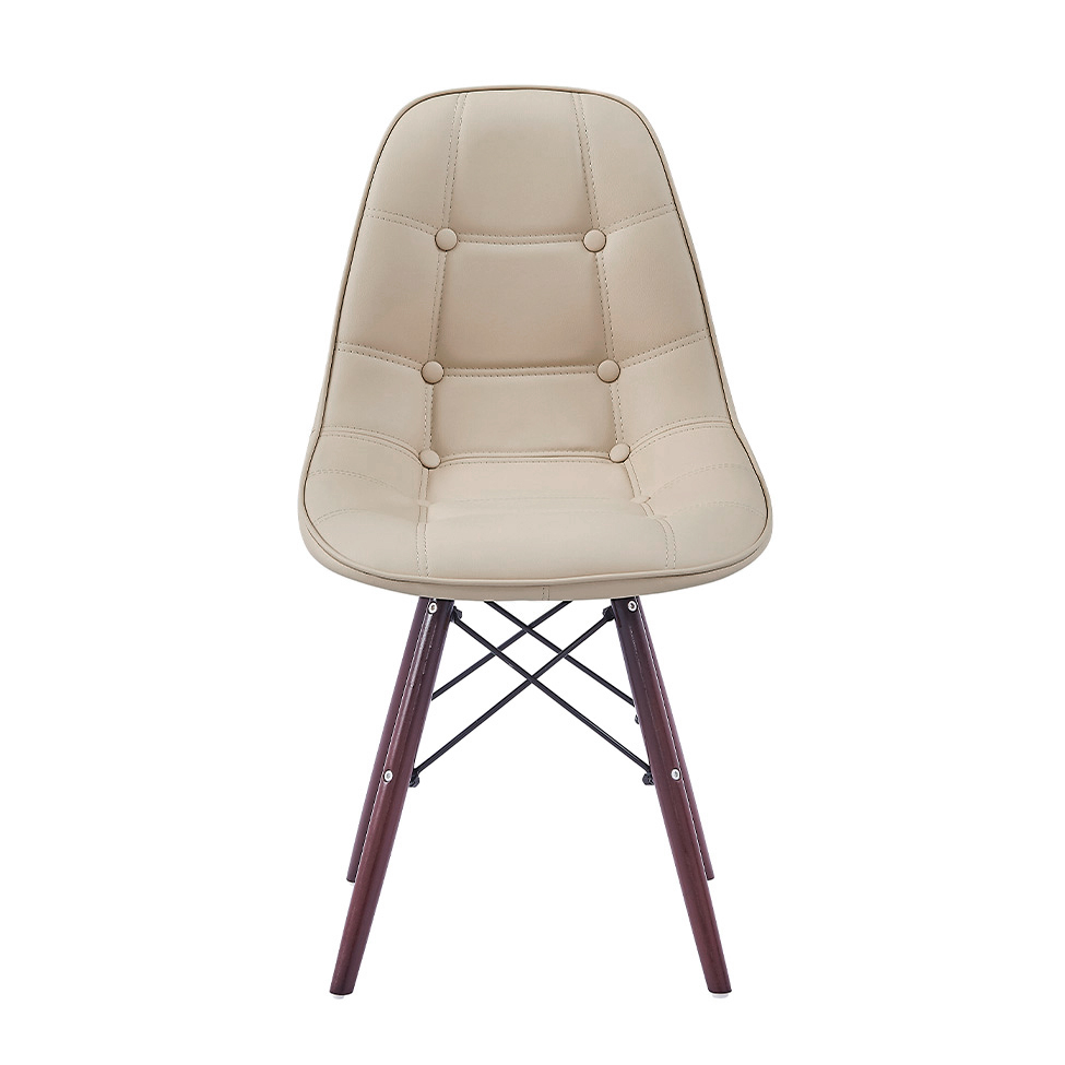 Conjunto com 2 Cadeiras Eames Eiffel Botonê Bege