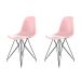 Conjunto com 2 Cadeiras Eames Eiffel Rosa e Preto