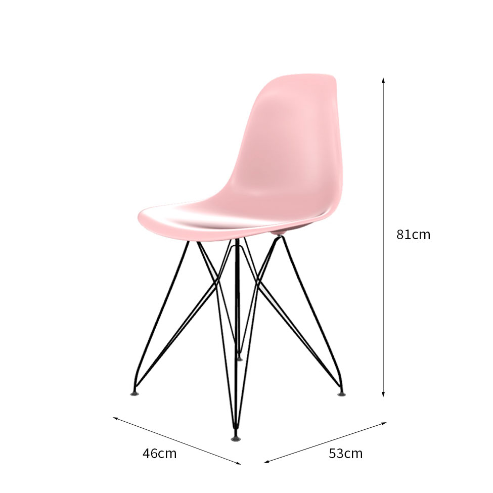 Conjunto com 2 Cadeiras Eames Eiffel Rosa e Preto
