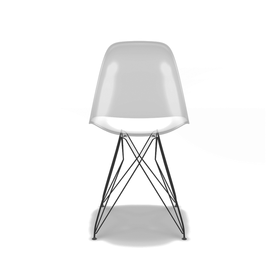 Conjunto com 2 Cadeiras Eames Eiffel Transparente e Preto