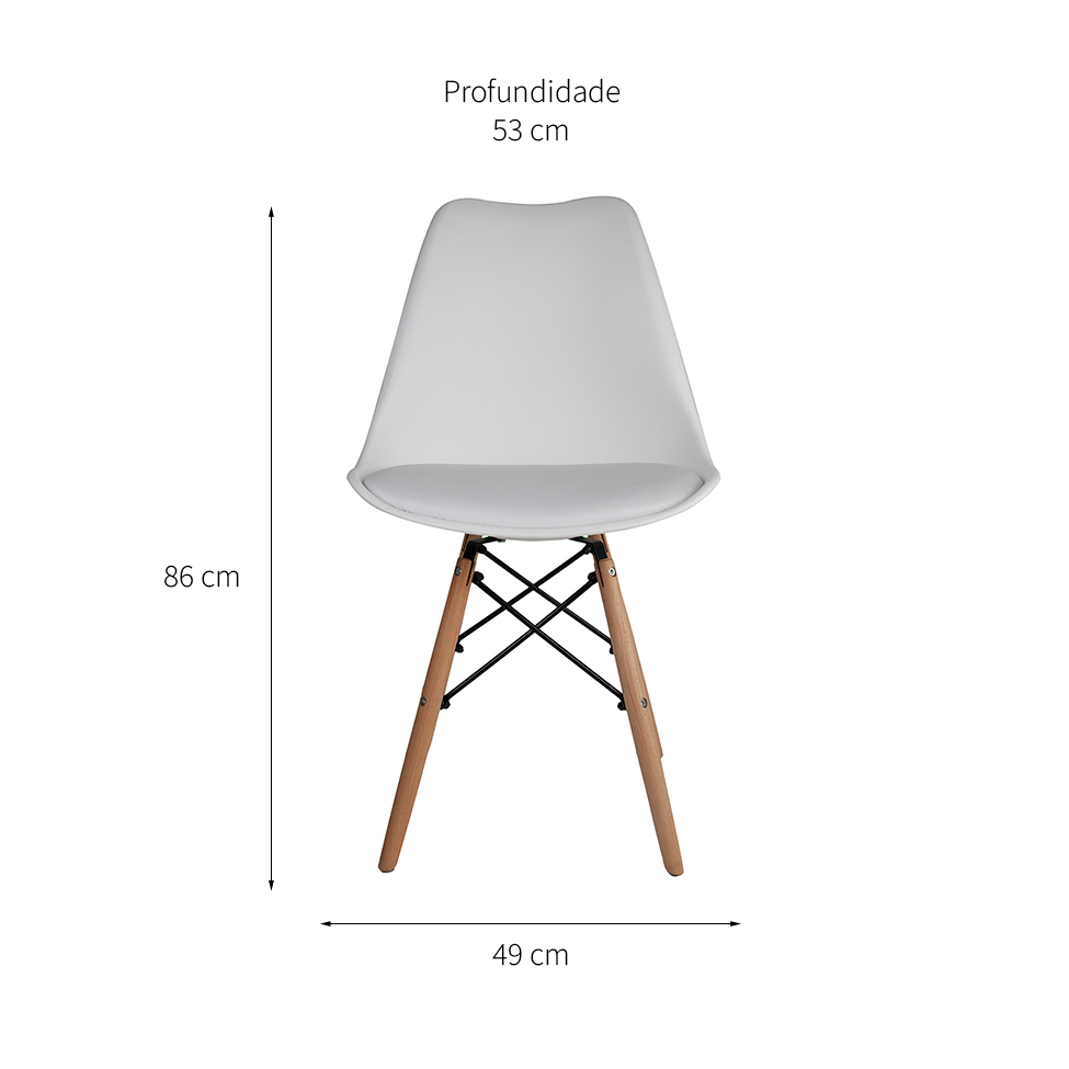 Conjunto com 2 Cadeiras Eames Saarinen Leda Branco
