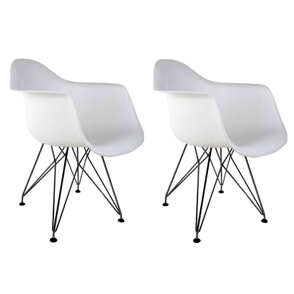 Conjunto com 2 Cadeiras Eiffel Branco