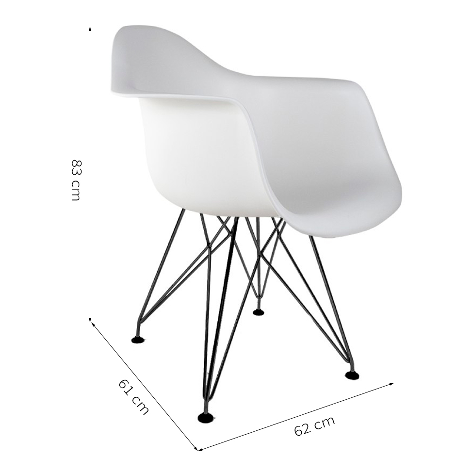 Conjunto com 2 Cadeiras Eiffel Branco