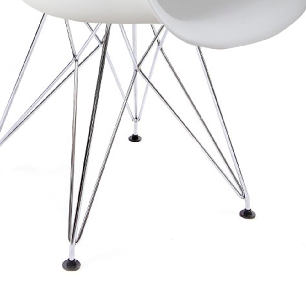 Conjunto com 2 Cadeiras Eiffel Cromado e Branco