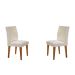 Conjunto com 2 Cadeiras Grecia Veludo Imbuia e Creme