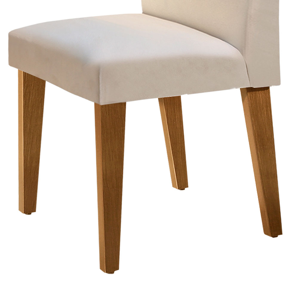 Conjunto com 2 Cadeiras Grecia Veludo Imbuia e Creme