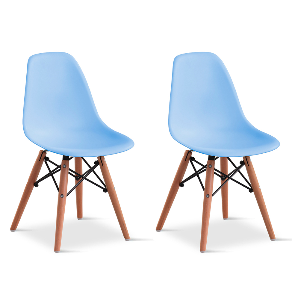 Conjunto com 2 Cadeiras Infantis Eames Azul