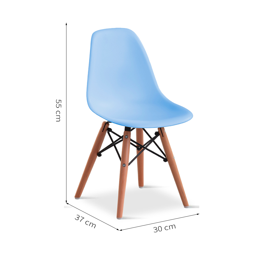 Conjunto com 2 Cadeiras Infantis Eames Azul