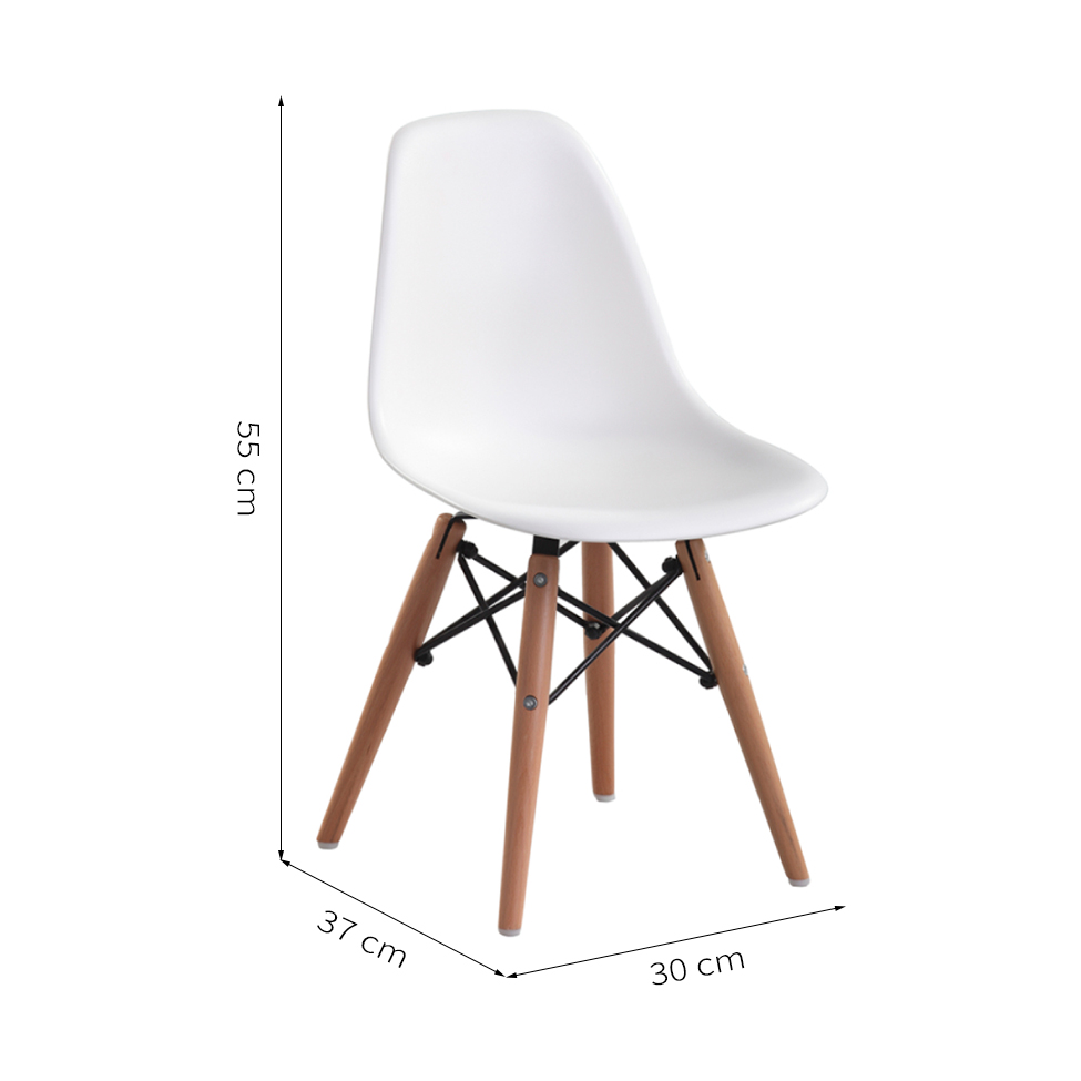 Conjunto com 2 Cadeiras Infantis Eames Branco