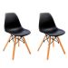 Conjunto com 2 Cadeiras Infantis Eames Preto