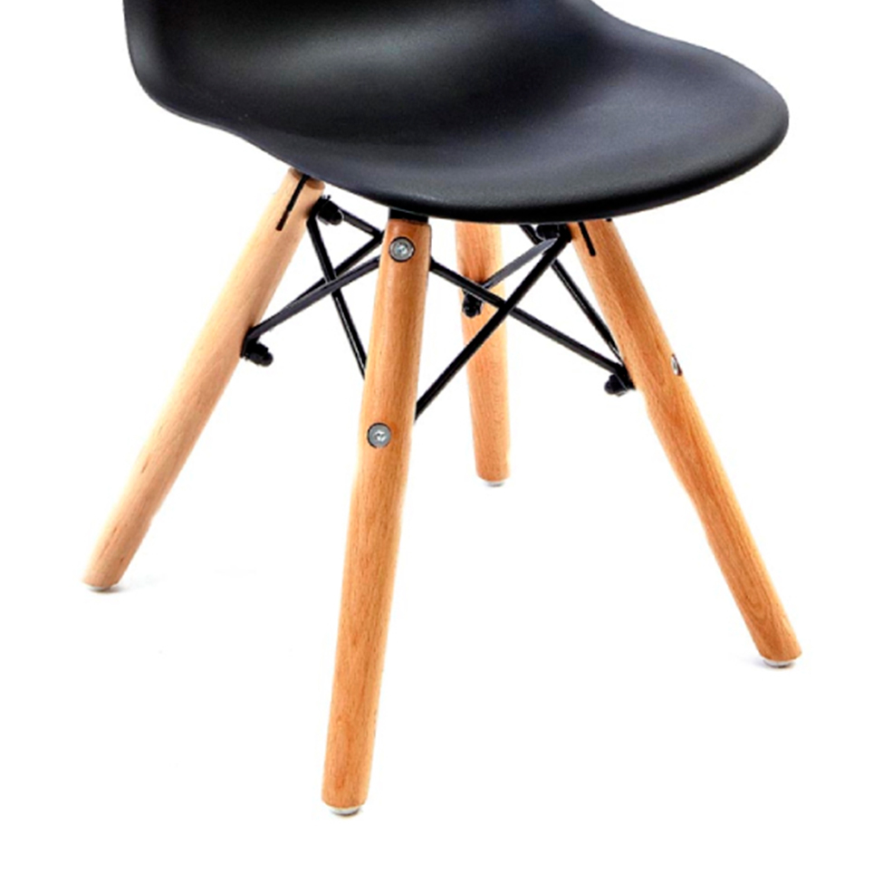 Conjunto com 2 Cadeiras Infantis Eames Preto
