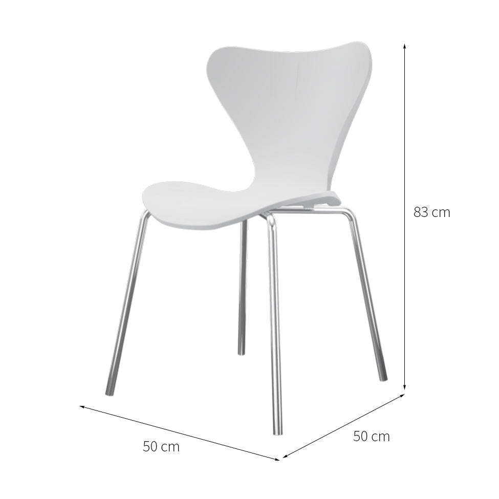 Conjunto com 2 Cadeiras Jacobsen Branco e Cromado