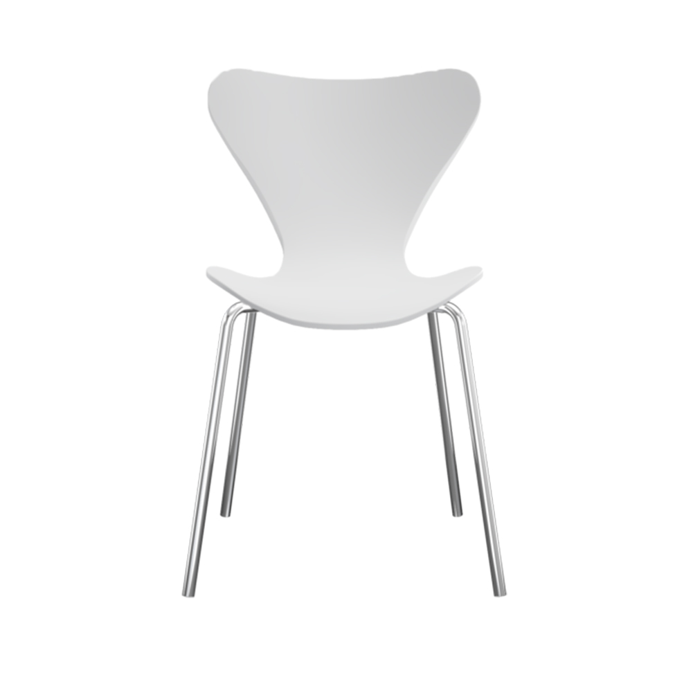Conjunto com 2 Cadeiras Jacobsen Branco e Cromado