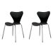 Conjunto com 2 Cadeiras Jacobsen Preto e Cromado