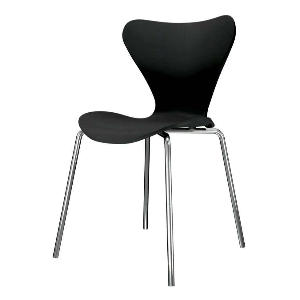 Conjunto com 2 Cadeiras Jacobsen Preto e Cromado