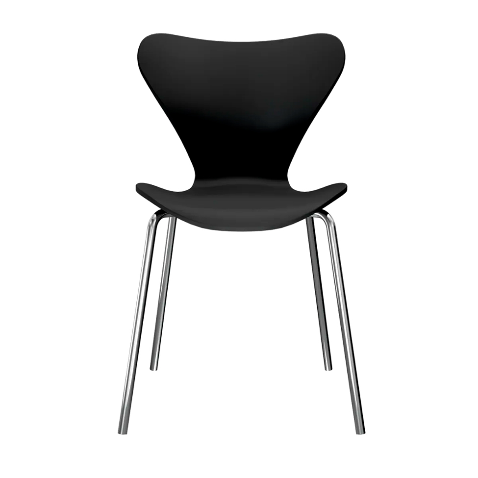 Conjunto com 2 Cadeiras Jacobsen Preto e Cromado