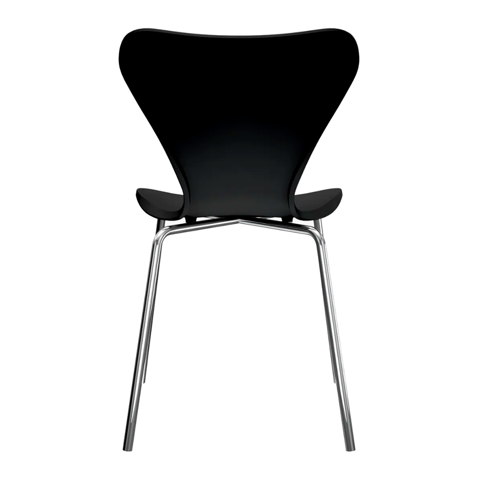 Conjunto com 2 Cadeiras Jacobsen Preto e Cromado