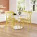 Conjunto com 2 Cadeiras Katarina Amarelo e Bege