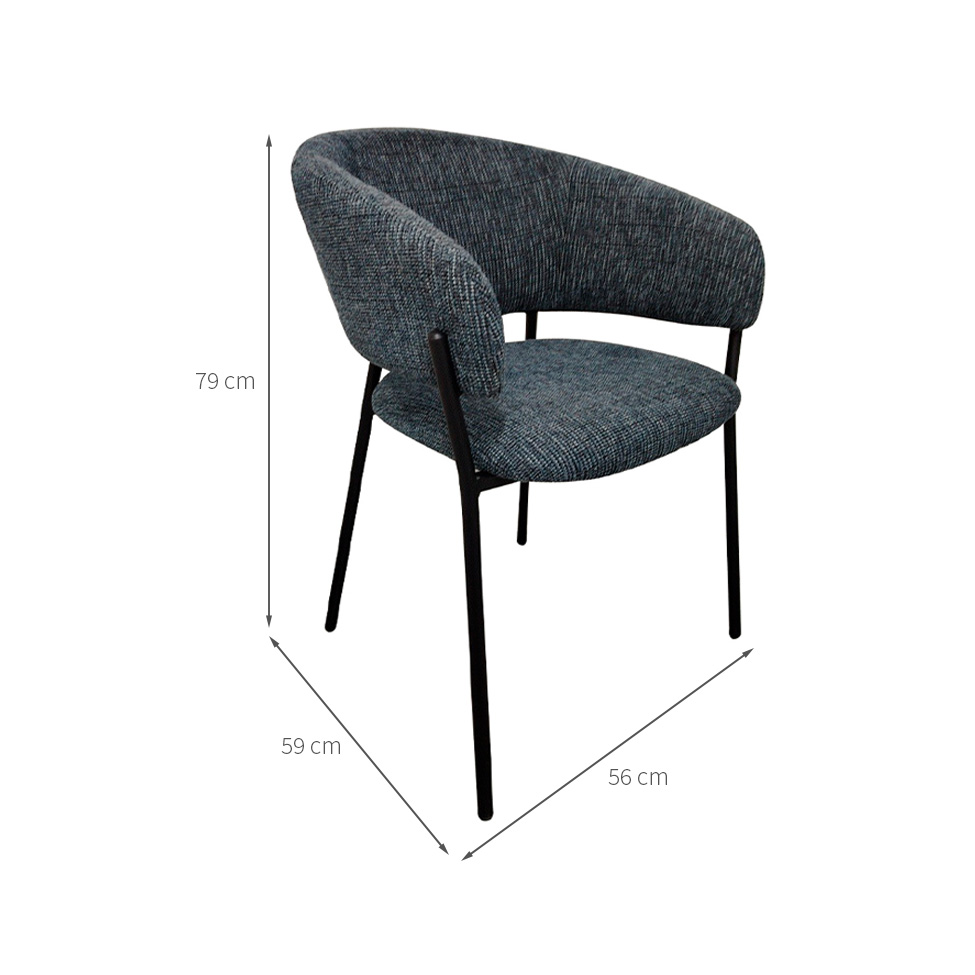 Conjunto com 2 Cadeiras Leone Jeans