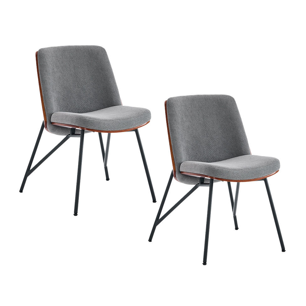Conjunto com 2 Cadeiras Lyra Cinza