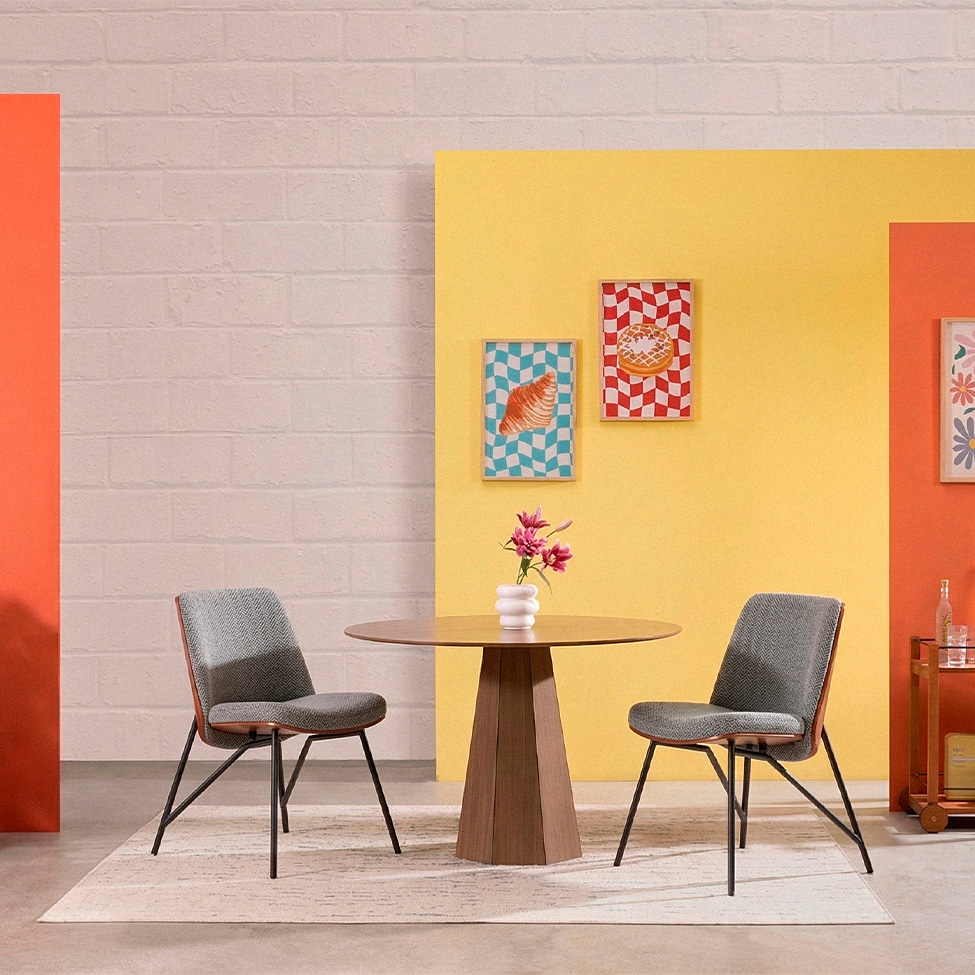 Conjunto com 2 Cadeiras Lyra Cinza