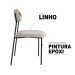 Conjunto com 2 Cadeiras Mila Linho Bege e Preto