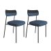 Conjunto com 2 Cadeiras Mona Linho Azul e Preto