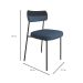Conjunto com 2 Cadeiras Mona Linho Azul e Preto