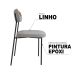 Conjunto com 2 Cadeiras Mona Linho Cinza e Caramelo