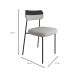 Conjunto com 2 Cadeiras Mona Linho Cinza e Preto