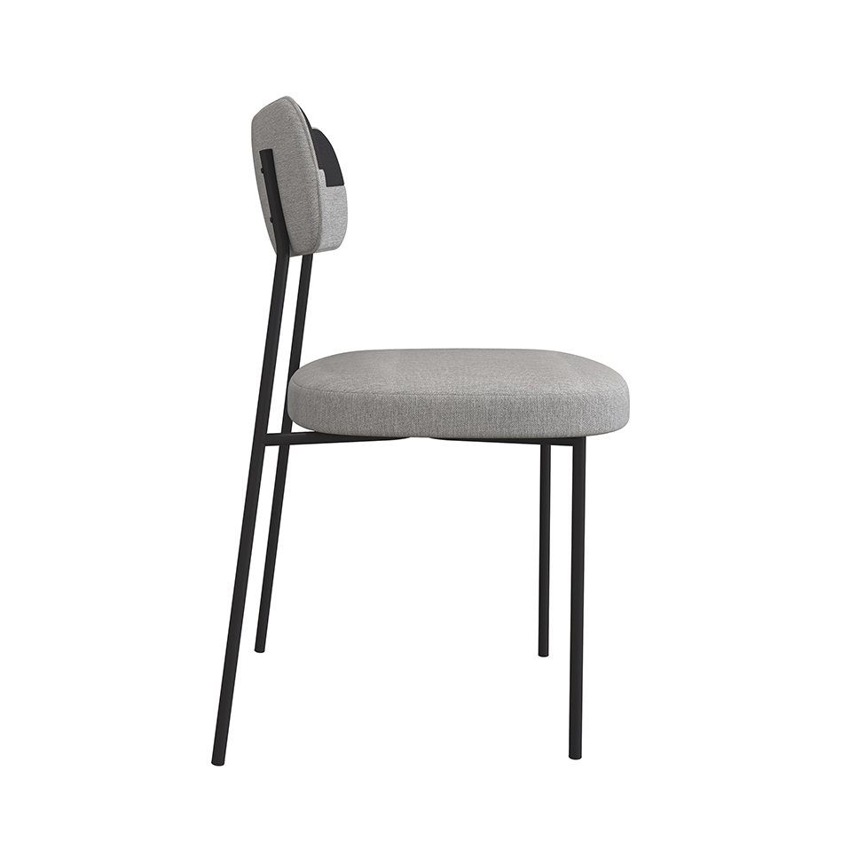 Conjunto com 2 Cadeiras Mona Linho Cinza e Preto