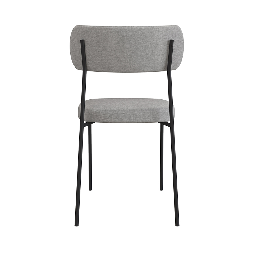 Conjunto com 2 Cadeiras Mona Linho Cinza e Preto