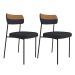 Conjunto com 2 Cadeiras Mona Linho Grafite e Preto