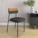 Conjunto com 2 Cadeiras Mona Linho Grafite e Preto
