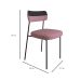 Conjunto com 2 Cadeiras Mona Linho Rosa e Preto