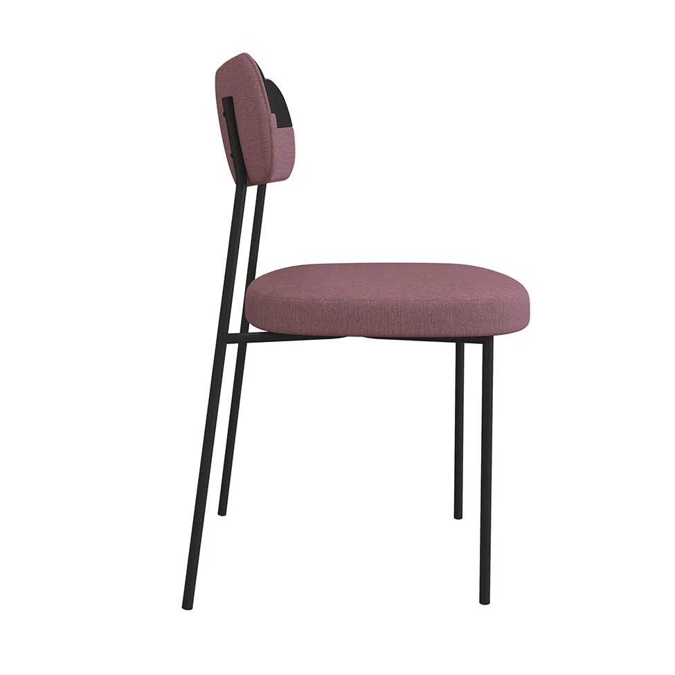 Conjunto com 2 Cadeiras Mona Linho Rosa e Preto