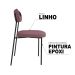 Conjunto com 2 Cadeiras Mona Linho Rosa e Preto