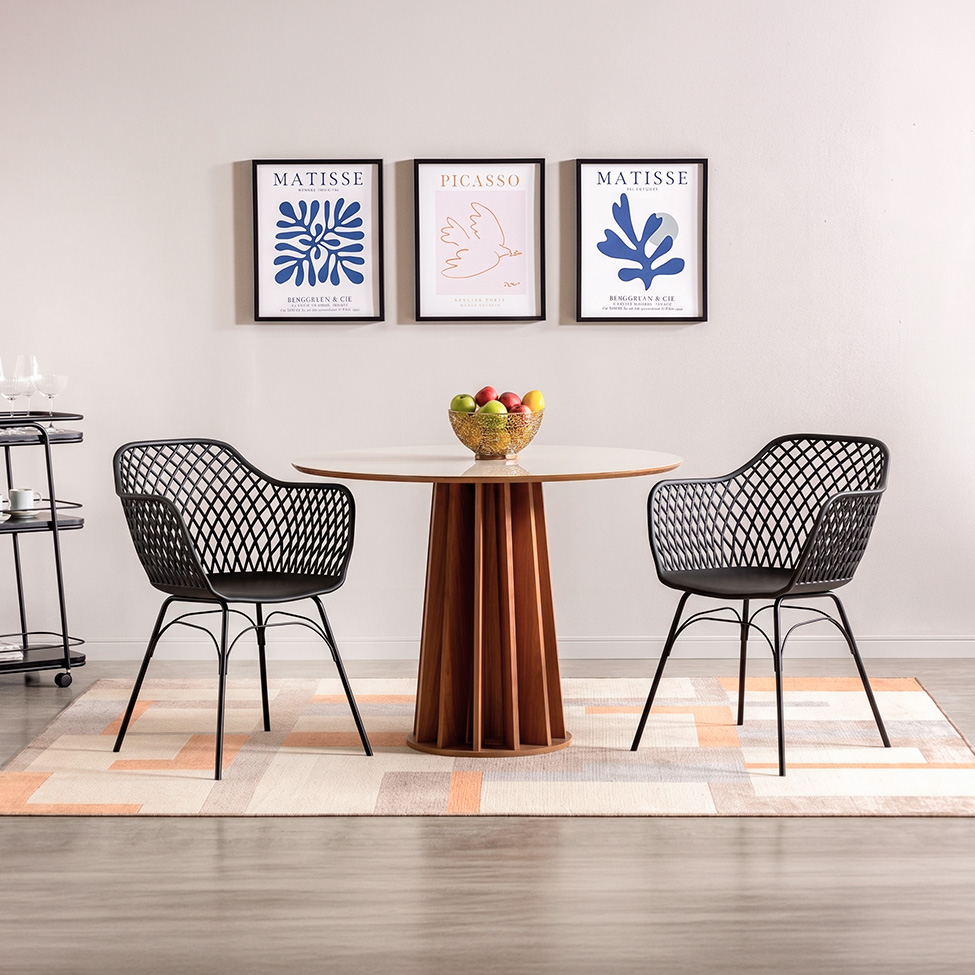 Conjunto com 2 Cadeiras Pianeti Preta