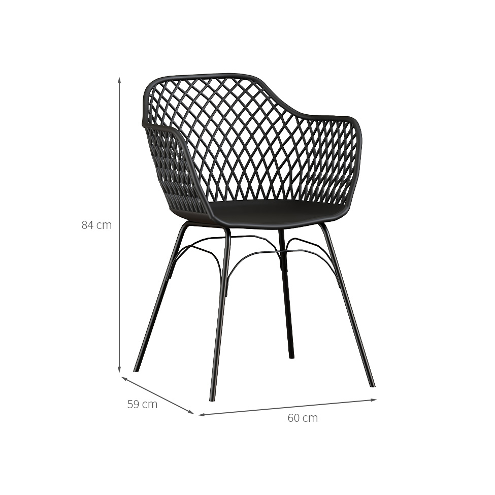 Conjunto com 2 Cadeiras Pianeti Preta